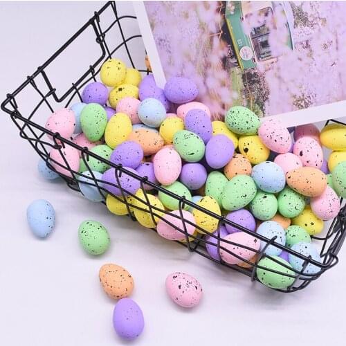100PCS Multicolor Artificial Foam Easter Cute Bird Pigeon Eggs DIY Handmade Easter Party Decoration Supplies Wedding Home Decor