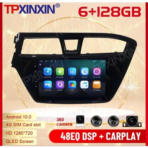 2 Din Carplay Android 10 Radio Receiver Multimedia Stereo For Hyundai I20 GPS Navigation IPS Screen WiFi Audio Video Head Unit