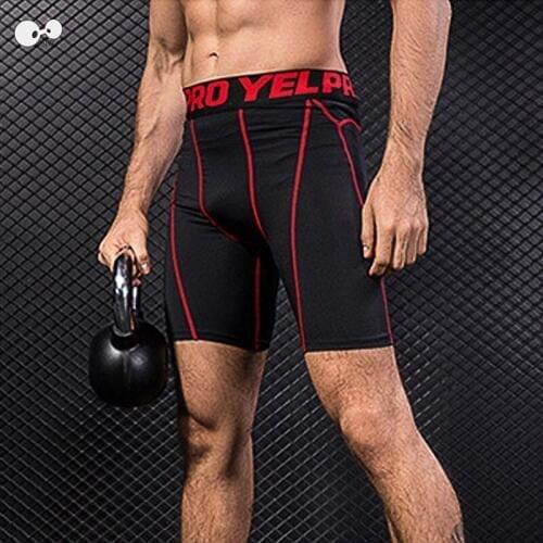 2018 Quick Dry Elastic Gyms Fitness Shorts Mens Skin Tights Compression Shorts Bermuda Solid Leggings Muscle Running Sportswear