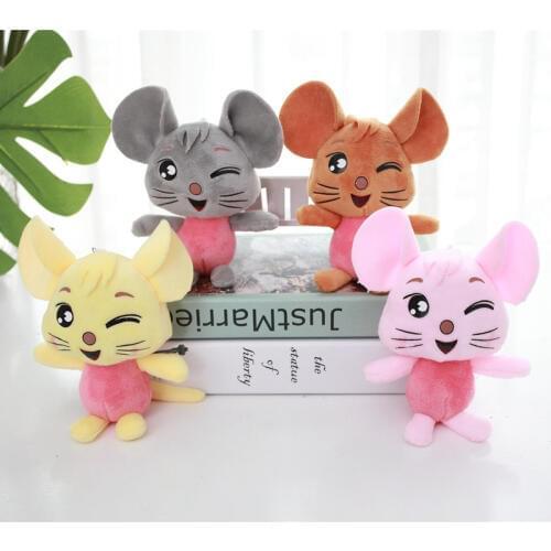 3pcs 12cm Lovely Mouse Plush Toys Soft Stuffed Animals Mini Mouse Bag Pendant Plush Dolls Key Chain for Children Girls Gifts