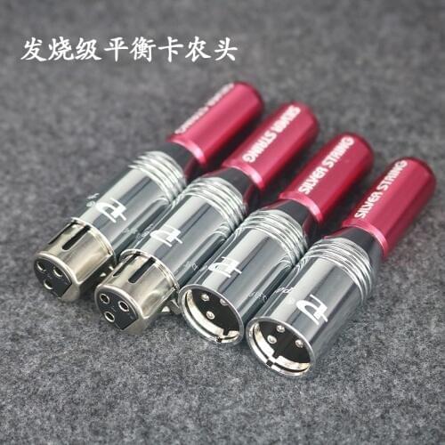 4pcs XLR socket Hi-end Hifi Audio XLR Jack 3 pins connector Black Metal Shell Brass Copper Silver XLR socket Plug