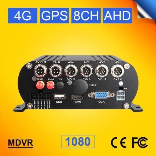 4G+GPS HDD AHD Mobile Dvr 8CH 1080 Bus/Truck Vehicle Dvr Real Time Live Watching Car Mdvr Software Free CCTV Car Camera Dvr