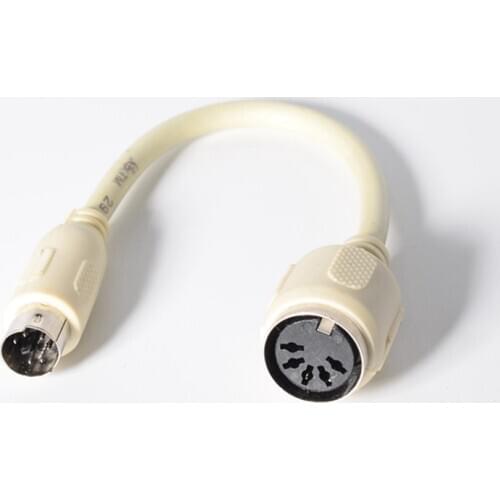 6 Inch in Mini DIN6 PS/2 Male to DIN5 at Female Keyboard Adapter Converter Cable Cord MDIN6 6 Pin to DIN5 5 Pin M/F for PC Linux