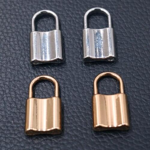 6pcs Silver Color /Gold 3D Door Lock Pendants Hip Hop Bracelet Necklace Metal Accessories DIY Charms For Jewelry Crafts Findings