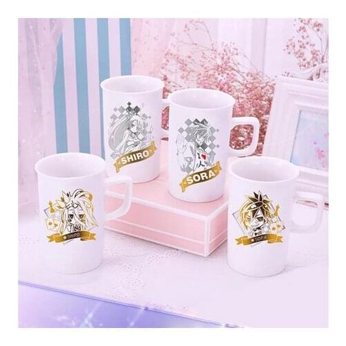 NEW Anime NO GAME NO LIFE Sora White Ceramic Mug Cup Student Water Cup Gold Stamping Cosplay Xmas Gift 350ml