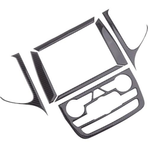 Beler 7pcs/Sset Car Central Control Navigation GPS Trim Fit for Jeep Grand Cherokee 2014 2015 2016 2017 2018 Carbon Fiber Black