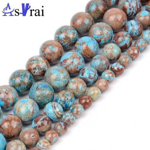 Natural Stone Blue Crazy Agates Beads For Jewelry Making 4 6 8 10 12mm Round Loose Spacer Beads DIY Bracelet Accessories Charms