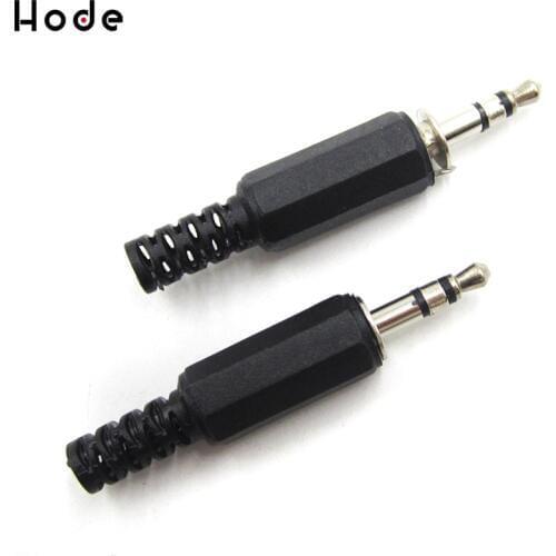 Black Plastic LX1 Housing 3.5mm Audio Jack Plug Headphone Connector