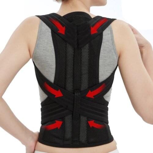 Double Elastic Band Steel Bone Therapy Shoulder Spine Back Posture Corrector Lumbar Support Brace Belt Pain Relief Men Women