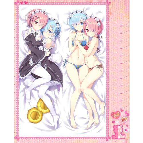 Anime Cartoon Re:Zero kara Hajimeru Isekai Seikatsu Double-Sided Bolster Hugging Pillow Case Pillow Cover Pillowcase No.16218