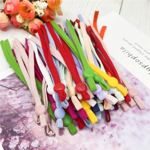 10Pcs Mask Sewing Elastic Band Cord with Adjustable Buckle Stretchy Mask Earloop Lanyard Earmuff Rope DIY Making Supplies