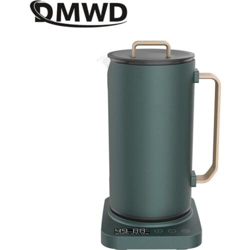 DMWD 1.35L Household Electric Kettle Thermostatic Pot Portable Water Boiler Tea Maker Heat Preservation High Borosilicate Glass