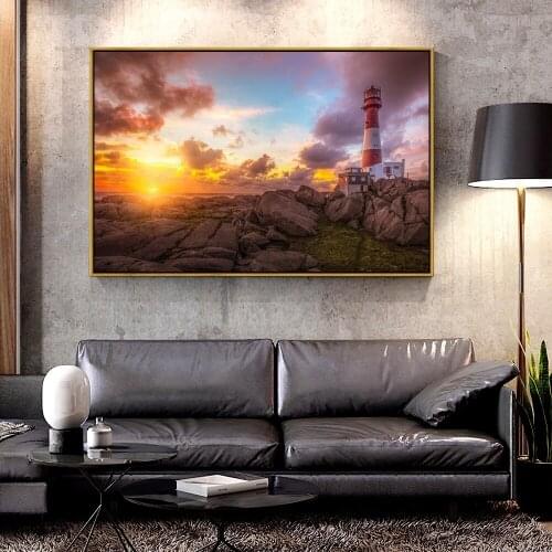 Forbeauty Oil Canvas Painting shine lighthouse For Home Decoration Wall Art