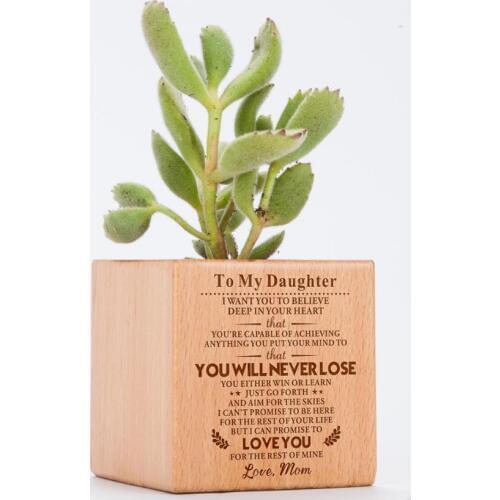 Mom To Daughter, Go Forth & Aim For The Skies Engraved Plant Pot