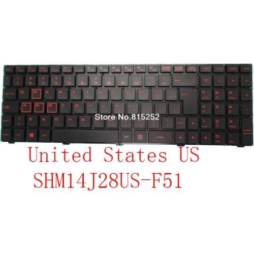 Laptop Keyboard For Shuttle SHM14J28US-F51 82R-15C038-4013 14J2F510USL-C United States US Black Red Shortcut New Black