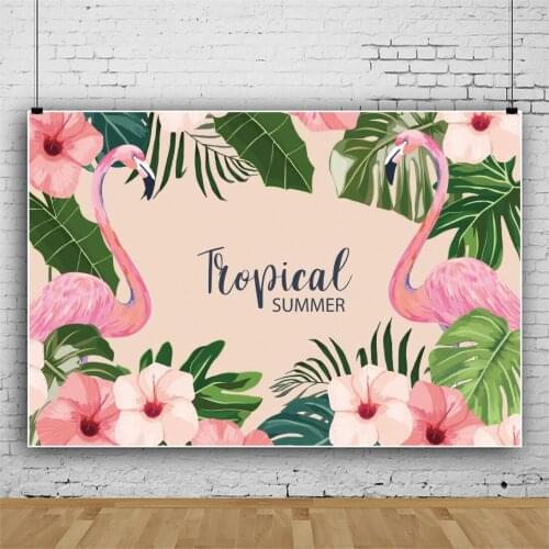 Summer Holiday Flamingo Tropical Background for Portrait Photography Birthday Decors Photographic Backdrops Photocall Studio