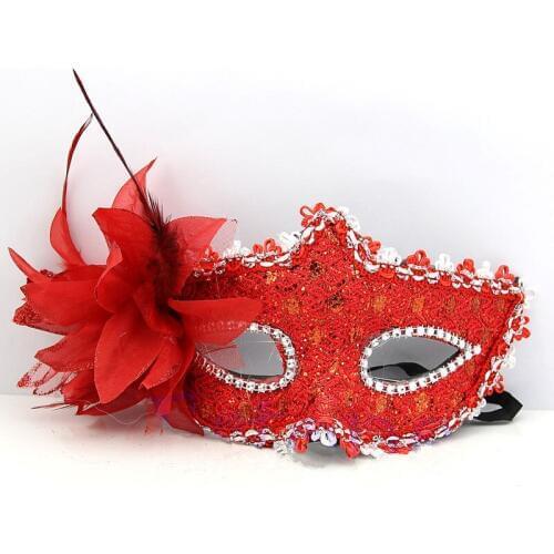 Party Eye Mask Feather Lace Flower Masquerade Ball Carnival Sexy Fancy Dress Multi Color Princess Mask for Halloween Party Mask