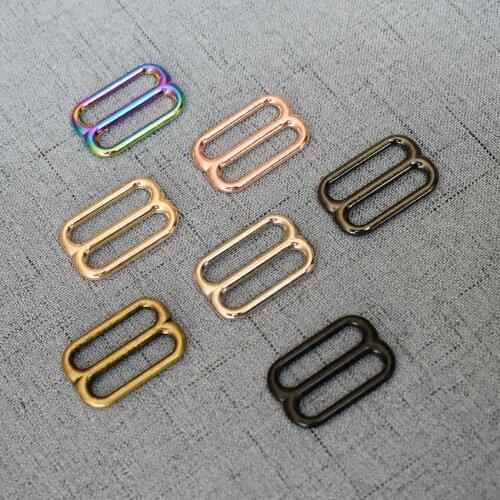 100 Pcs/Lot 25mm Metal Slider Tri-glide Buckle use for Bag Strap Clasp Handbag Web Belt Adjust Round DIY Leather Accessory