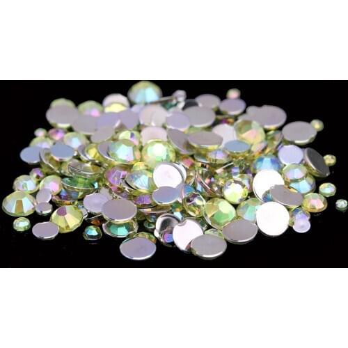 Many Sizes AB Acrylic Rhinestones Yellow Color Shoes Clothing Decorations Sparkling Newest Nail Art Decorations