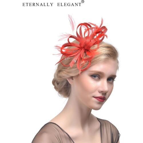 Fashion Feather Headdress Bridal Hair Headwear Accessories Elagant Ladies Party Bridal Hat For Wedding
