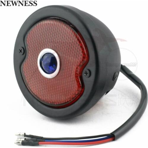 Motorcycle Round License Tail Light Brake Rear Lamp Taillight for Chopper Bobber Cafe Racer Style