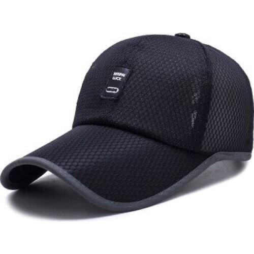 Male outdoor sun-shade net summer hat man extended eaves leather baseball cap middle-aged and old sun hat