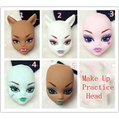 Soft Plastic Practice Makeup Doll Heads For Monster High Doll BJD Dolls Practicing Makeup Monster Head Without Hair