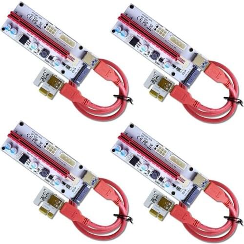 4-Pack VER 008S Multi-Power 16X To 1X Powered Riser Adapter Card 60Cm USB 3.0 Extension Cable - GPU Riser