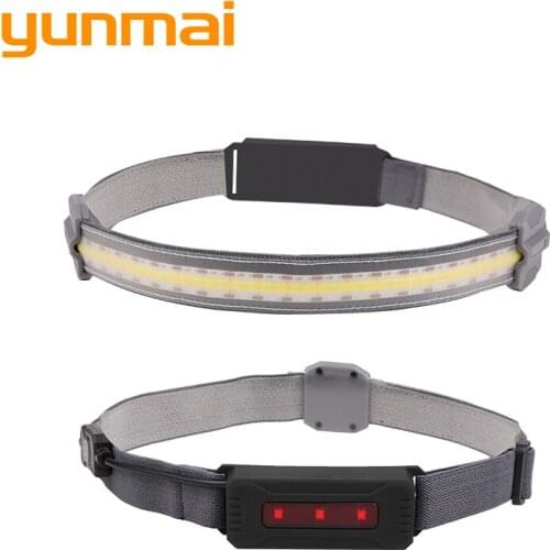 COB SMD2835 LED headlamp built-in battery rechargeable headlamp Head waterproof lamp white and red camping work lighting fishing