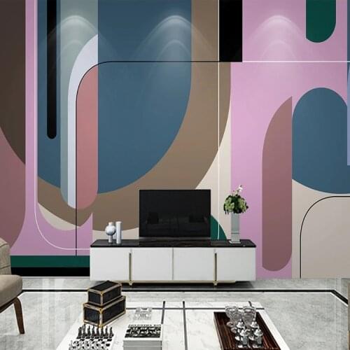 3D Wall Mural Wallpaper Modern Abstract Geometric Figure Lines Wall Cloth Living Room Wall Home Decor 3D Fresco Papier peint
