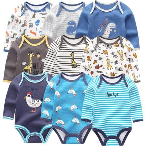 Newborn clothes summer 3pcs long sleeve roupa menina infant bodysuits baby Clothing Sets
