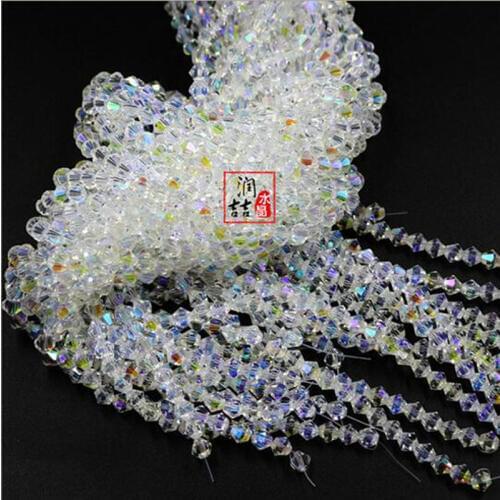 Wholesale 1000 pieces exquisite 4mm Bicone Austria Crystal beads for Jewelry marking necklace&Bracelet White AB