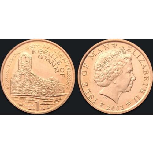 Isle of Man 1 Pence Coin 2002 100% Real Genuine Original Coin Comemorative Coin Collection Rare Unc