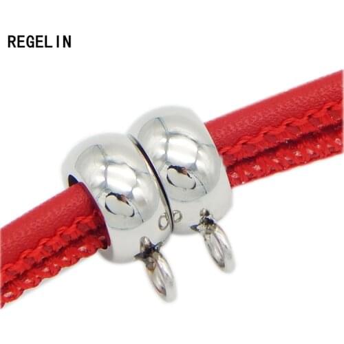 REGELIN 5pcs Stainless Steel Pendant Clip & Pendant Silver Tone Bail Beads DIY Jewelyy Making Findings & Accessories 13.7x10mm