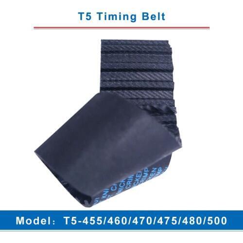 T5 Timing Belt Model T5-455/460/470/475/480/500 Rubber Belt Teeth Pitch 5mm Transmission Belt Width 10/15/20/25/30/35/40/45/50mm