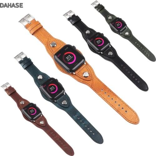 Retro Genuine Leather Watchband Bracelet For Apple Watch Band Series 2 3 4 5 6 SE Replace Watch Strap For iWatch 42 44mm 38 40mm