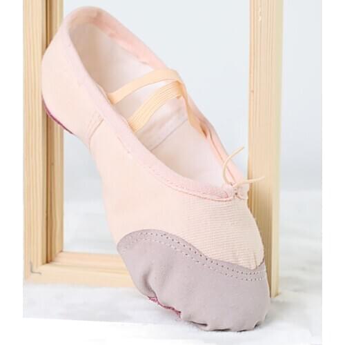 USHINE Pink Professional Canvas Practice Slippers kids Adult Soft Women Ballet Dance Shoes For Girls Children