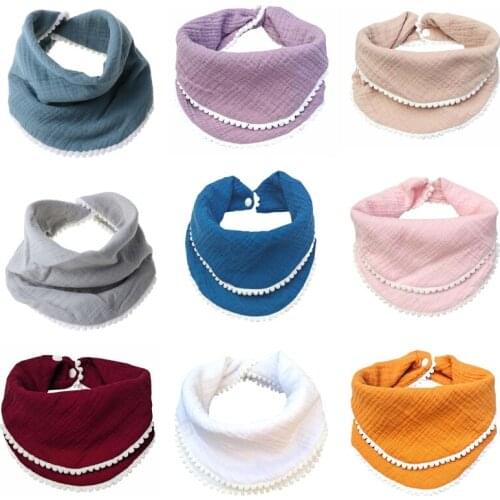 Newborn Baby Bibs Cotton Tassel Saliva Feeding Towel Double Layer Triangle Scarf Bandana Bib Boys Girls Slabber Absorbent Cloth