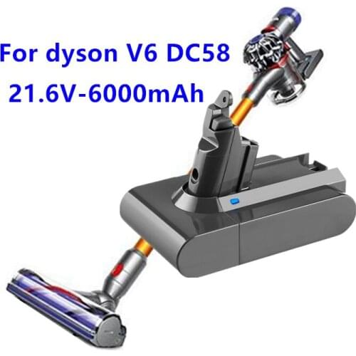 6000mAh 21.6V Li-ion Replacement Battery for Dyson V6 DC58 DC59 DC61 DC62 DC74 SV09 SV07 SV06 SV04 SV03 Vacuum Cleaner Battery