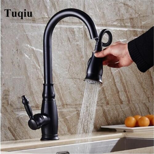 Kitchen Sink Taps Pull Out Decked Mount Kitchen Sink Faucet Mixer Cold Hot Water Grifo Torneira Cozinha Rotate ORB finished