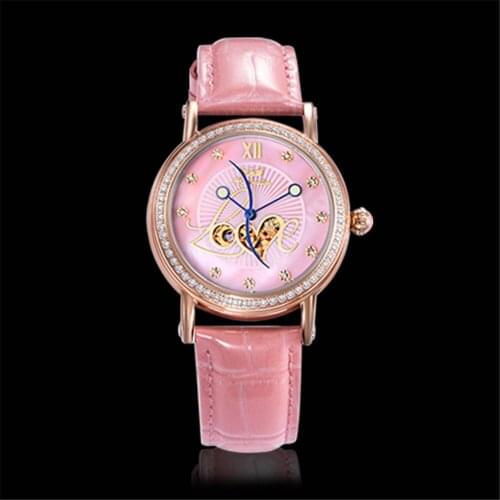 Sweety Women Automatic Mechanical Watch Female Clock Pink Ladies Wristwatch For Gift Lucky Means HCANDICE Brands