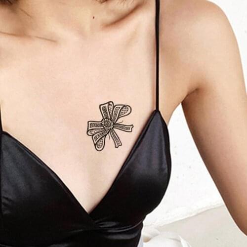 Tattoo stickers waterproof Body Stylish Harmless Vivid Clear Image Black and White Lace Temporary Tattoo Sticker for Adults