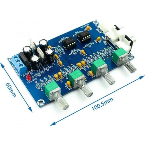 XH-M164 NE5532 Stereo Pre-amp Preamplifier Tone Board Audio 4 Channels Amplifier Module 4CH CH Control Circuit Telephone Preamp