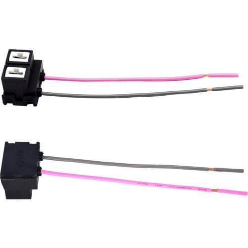 YUNPICAR 2pcs DC 12V 2-Wires H7 Headlight Lamp Bulb Socket Wiring Harness Connector Plug Pigtail Adapter for Car