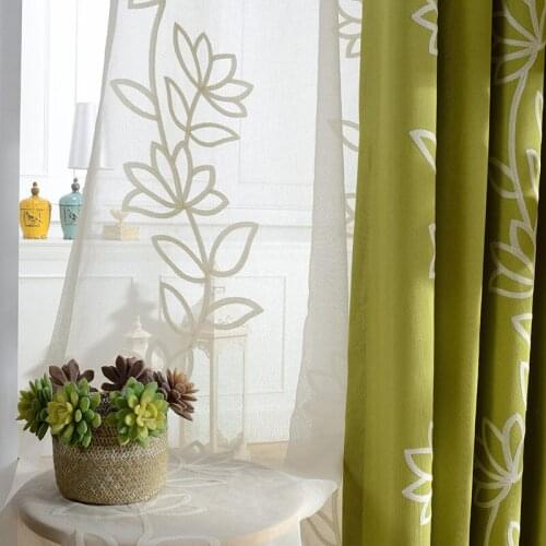 Cotton And Linen Embroidered Curtain Fabric Cashmere Embroidered Lotus Modern Simple Curtain Fabric Living Room Bedroom
