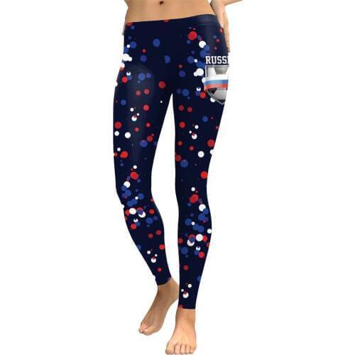 SzBlaze Womens Country Flag Print Printed Leggings theme Slim Design Girls Mid Waist Cropped Pants