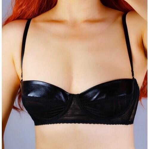 Womens sexy pu leather bra ladys hot patent leather underwear R2874