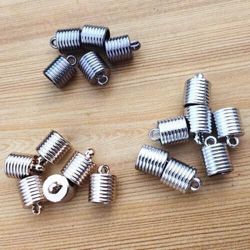 10*14 mm Round Caps DIY Jewelry Making UV Cap Key Chain End Tip Tassel Caps Leather Cord Crimps End Caps Beads Cap Fastener