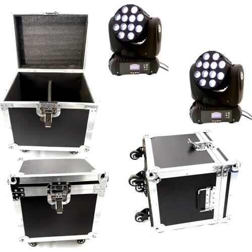 2pcs/Lot 12x12W With Flight Case 150W LED Beam Moving Head Light dj equipment 12x12W RGBW(CMY) Quad