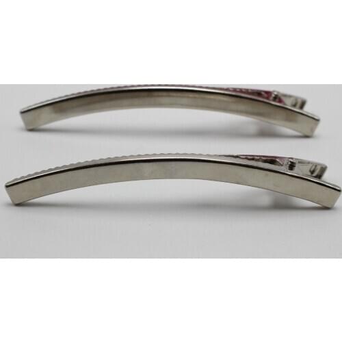 20 Silver-plate Tone Metal Moon Shape Pinch Alligator Hair Clips 80mm with Teeth Bows